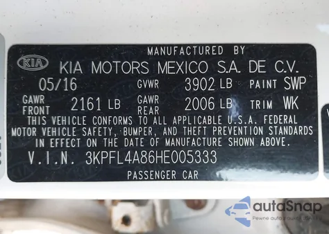 2017 Kia Forte Ex from USA, damaged, VIN 3KPFL4A86HE005333